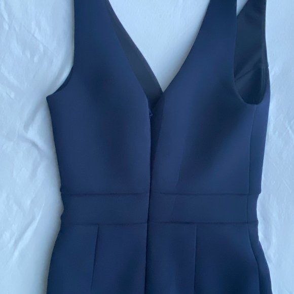 Marciano Deep V-Neck Sleeveless A Line Evening Midi Blue Dresses For Women's - Picture 4 of 4